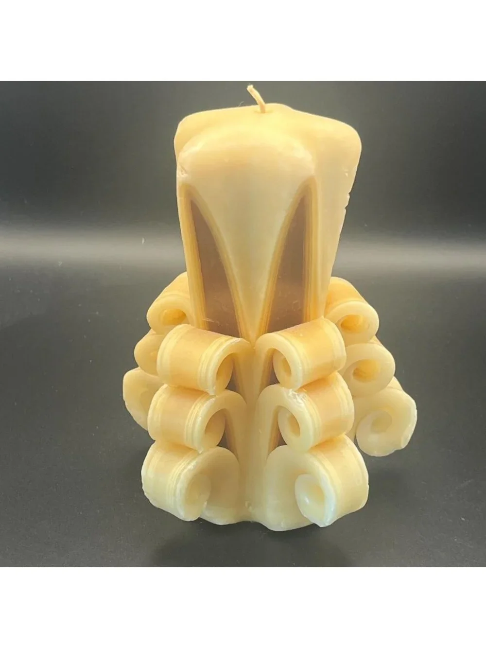 Vintage Hand Carved Pillar Candle 7
